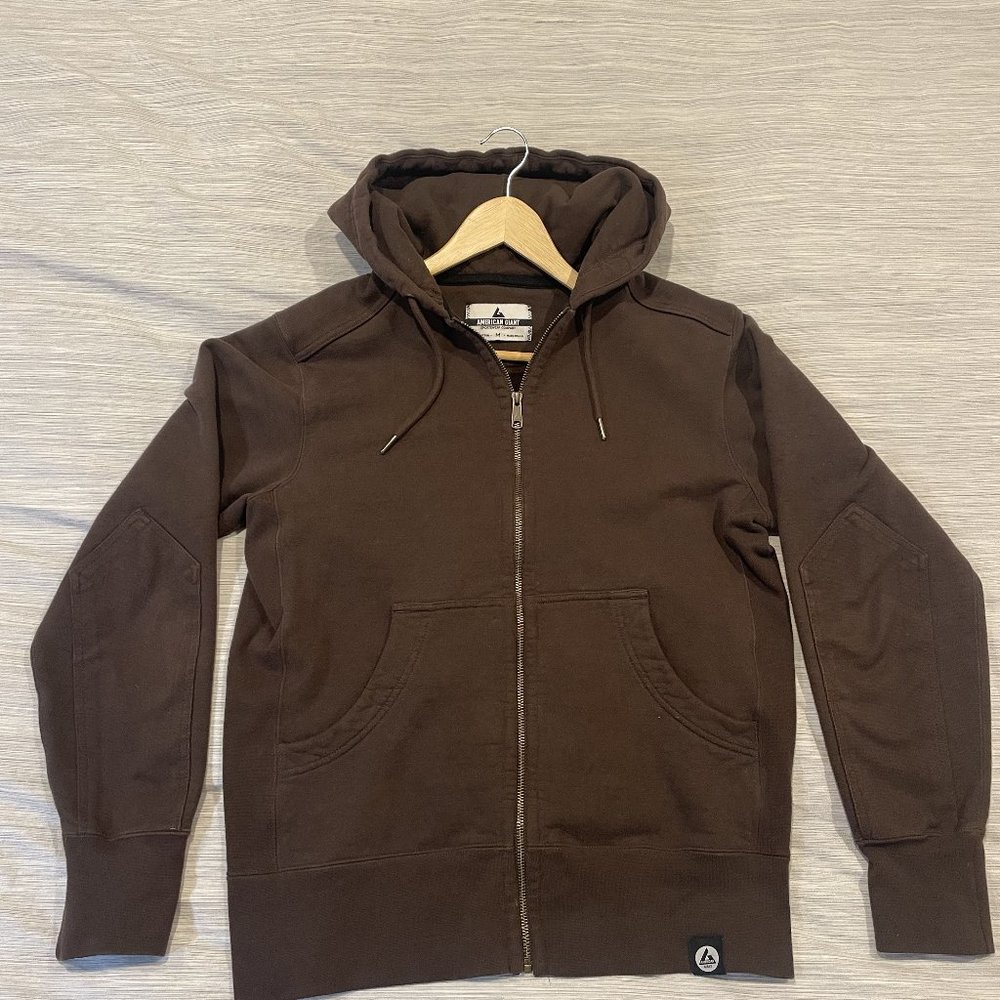 American Giant Men’s Classic Full Zip Hoodie Brown Mens Size Medium